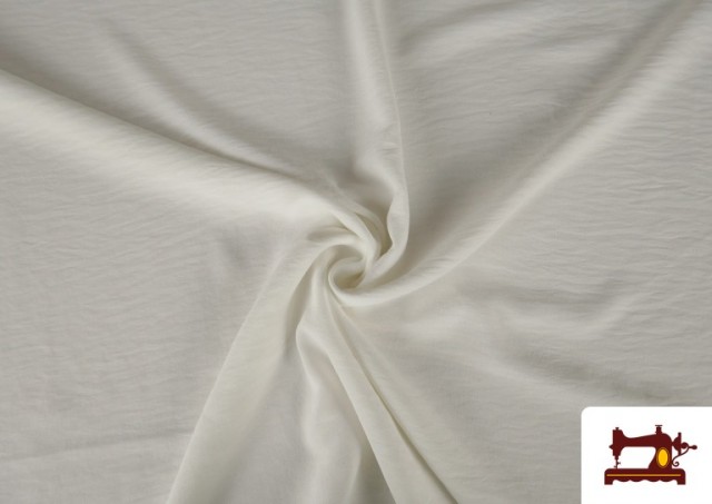 Comprar Tela Arrugada Para Vestuario de Verano Colores Lisos color Blanco