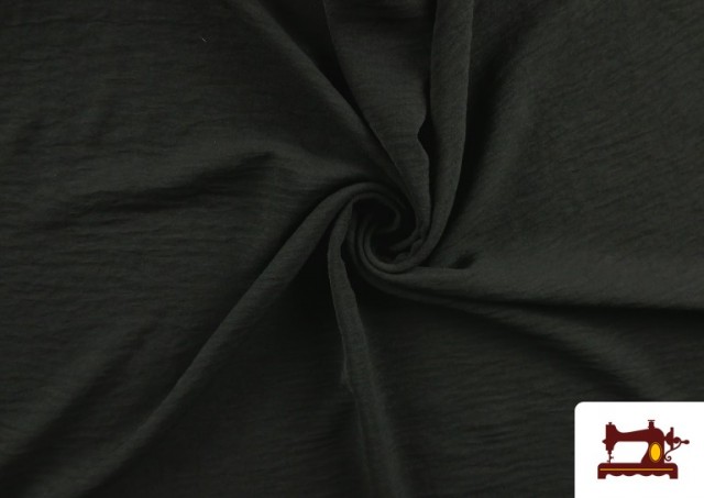 Comprar online Tela Arrugada Para Vestuario de Verano Colores Lisos color Negro