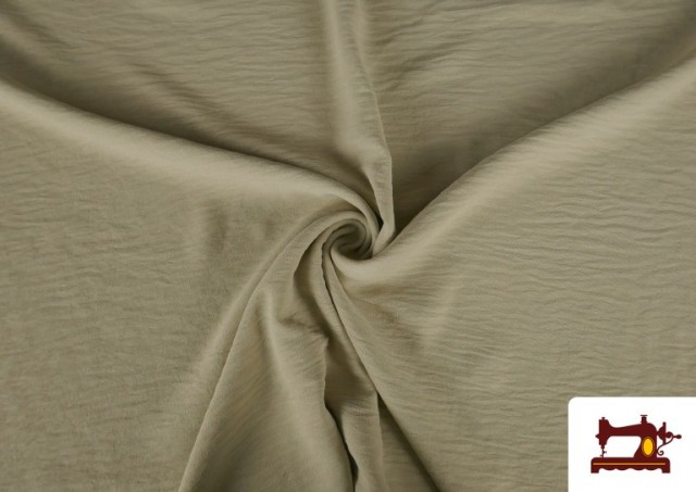 Tela Arrugada Para Vestuario de Verano Colores Lisos color Beige
