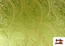 Comprar Tela de Brocado Jacquard Floral Dorado color Verde