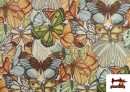 Venta de Tela de Gobelino Tejido con Dibujos  de Mariposas Multicolor