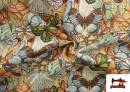 Venta online de Tela de Gobelino Tejido con Dibujos  de Mariposas Multicolor