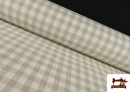 Tela de Loneta de Cuadros de Colores Tipo Vichy Mantelería ancho 280cms color Beige