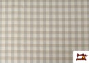 Comprar Tela de Loneta de Cuadros de Colores Tipo Vichy Mantelería ancho 280cms color Beige