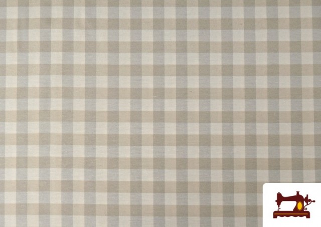 Comprar Tela de Loneta de Cuadros de Colores Tipo Vichy Mantelería ancho 280cms color Beige