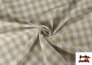 Comprar online Tela de Loneta de Cuadros de Colores Tipo Vichy Mantelería ancho 280cms color Beige