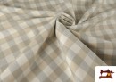 Venta online de Tela de Loneta de Cuadros de Colores Tipo Vichy Mantelería ancho 280cms color Beige