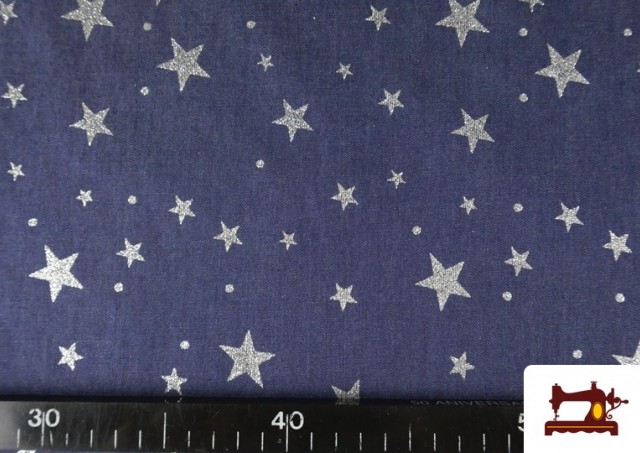 Venta de Tela Tejana Vaquera con Estrellas de Purpurina
