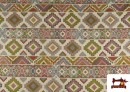 Tela de Gobelino Tejido Cenefas Beige 280 cm de Ancho