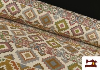 Comprar Tela de Gobelino Tejido Cenefas Beige 280 cm de Ancho