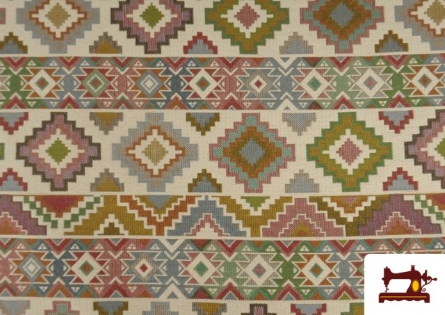 Venta de Tela de Gobelino Tejido Cenefas Beige 280 cm de Ancho