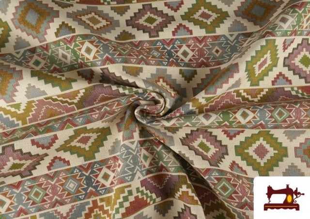Venta online de Tela de Gobelino Tejido Cenefas Beige 280 cm de Ancho
