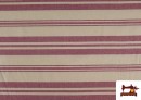 Comprar Tela de Loneta Panamá Estampado de Rayas Diferentes color Rojo