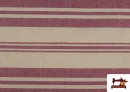 Venta online de Tela de Loneta Panamá Estampado de Rayas Diferentes color Rojo