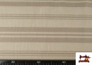 Venta online de Tela de Loneta Panamá Estampado de Rayas Diferentes color Tostado