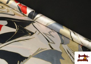 Tela Crep Saten Estampada Abstracta