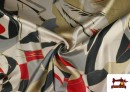Venta online de Tela Crep Saten Estampada Abstracta