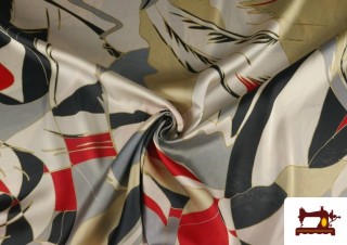 Venta online de Tela Crep Saten Estampada Abstracta