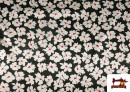 Comprar Tela Crep Saten Estampada Flores Detalles Rojos