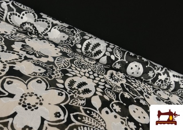 Tela de Gasa Con Estampado Floral