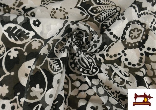 Tela de Gasa Con Estampado Floral