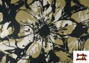 Comprar Tela de Viscosa Estampado Floral Grande Caqui