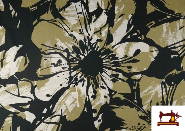 Comprar Tela de Viscosa Estampado Floral Grande Caqui