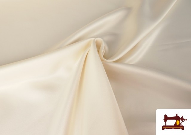 Venta de Tela de Raso de Novia de Poliéster color Crudo