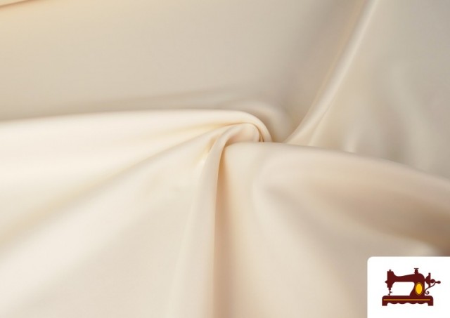 Venta online de Tela de Raso de Novia de Poliéster color Crema