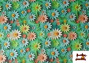 Comprar Tela de Algodón Estampado 3D Floral Verde