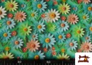 Venta online de Tela de Algodón Estampado 3D Floral Verde