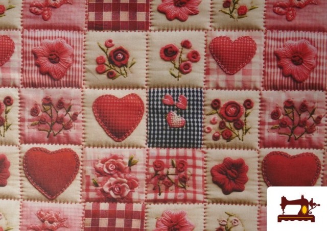 Venta de Tela de Algodón Estampado 3D Patchwork Rosa