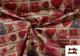 Venta online de Tela de Algodón Estampado 3D Patchwork Rosa