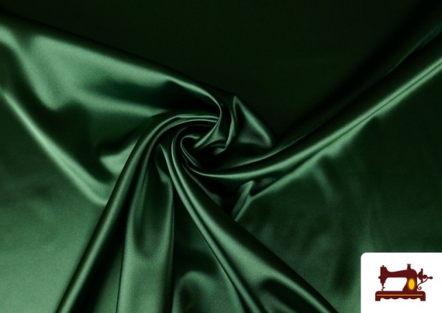 Comprar Tela de Crepe Satén Raso Con Elastán de Colores color Verde botella