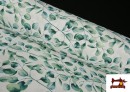 Tela de Loneta estampado Eucalipto Turquesa Ancho 280cm