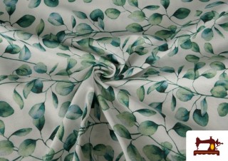 Venta online de Tela de Loneta Antimanchas Eucalipto Turquesa Ancho 140cm