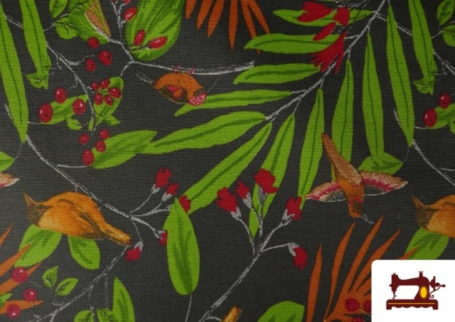 Venta de Tela de Loneta Antimanchas Tropical Pájaros 140cm