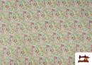 Comprar Tela de Algodón Estampado Flores color Mint