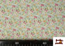Comprar online Tela de Algodón Estampado Flores color Mint