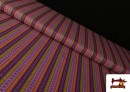 Tela de Algodón Estampado con Rayas de Colores