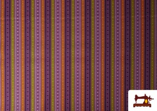 Venta de Tela de Algodón Estampado con Rayas de Colores
