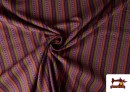 Venta online de Tela de Algodón Estampado con Rayas de Colores