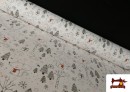 Tela de Algodón con Dibujo de Ratones Amorosos Infantiles