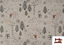 Venta de Tela de Algodón con Dibujo de Ratones Amorosos Infantiles