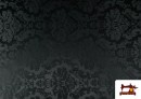 Venta de Tela de Fantasía Jacquard Floral Medallón color Negro