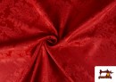 Comprar Tela de Fantasía Jacquard Floral Medallón color Rojo