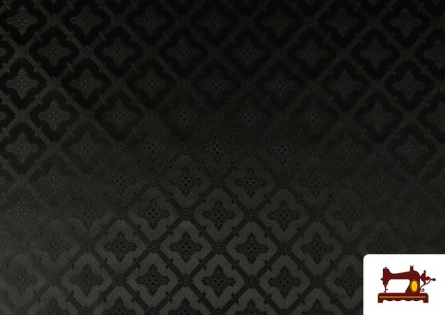 Venta de Tela de Fantasía Jacquard Estilo Medieval color Negro
