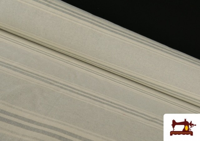 Tela de Loneta Panamá Tejido Rayas color Gris claro