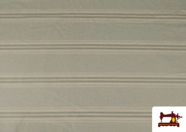 Comprar online Tela de Loneta Panamá Tejido Rayas color Gris claro