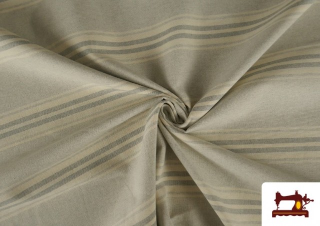 Venta online de Tela de Loneta Panamá Tejido Rayas color Gris claro